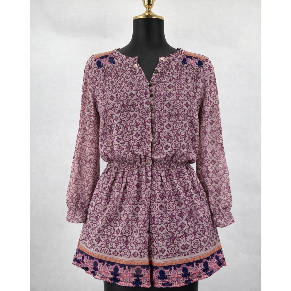xhilaration Boho Romper‎ Purple XL Fairy Cottage Core